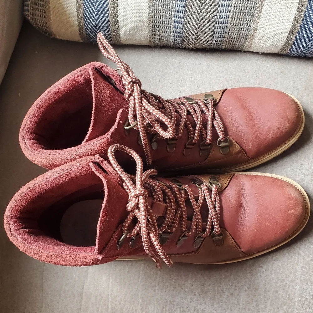 TOMS Womens Mesa Waterproof Leather Boots - Brown Size 8 - Picture 4 of 9
